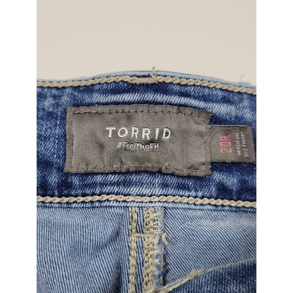 Torrid Jogger Jeans Womens 20R Blue Excellent Acid Wash Utility Stretch Denim - Picture 7 of 9